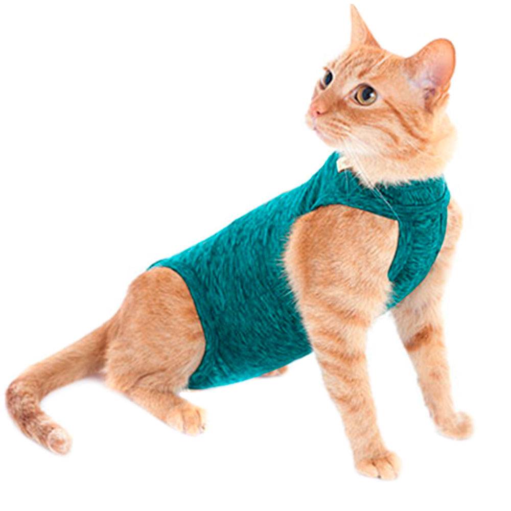 Pet med roupa pós-cirúrgica para gatos duo dry verde (tam 03)