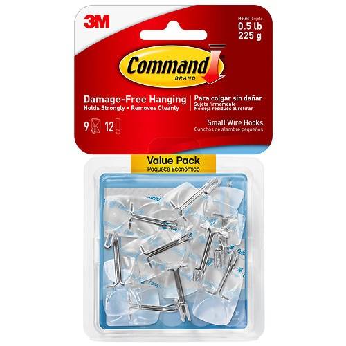 Command Clear Small Wire Hooks - 9.0 EA