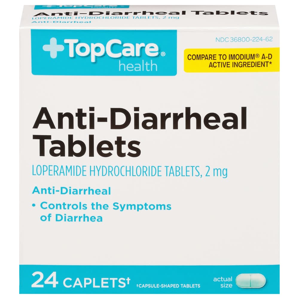 TopCare Anti-Diarrheal Loperamide Hydrochloride Tablets 2mg (24 ct)