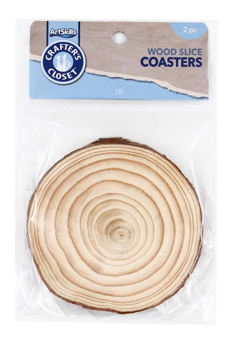Artskills Crafter'S Closet Rustic Wooden Coasters 2 Pk