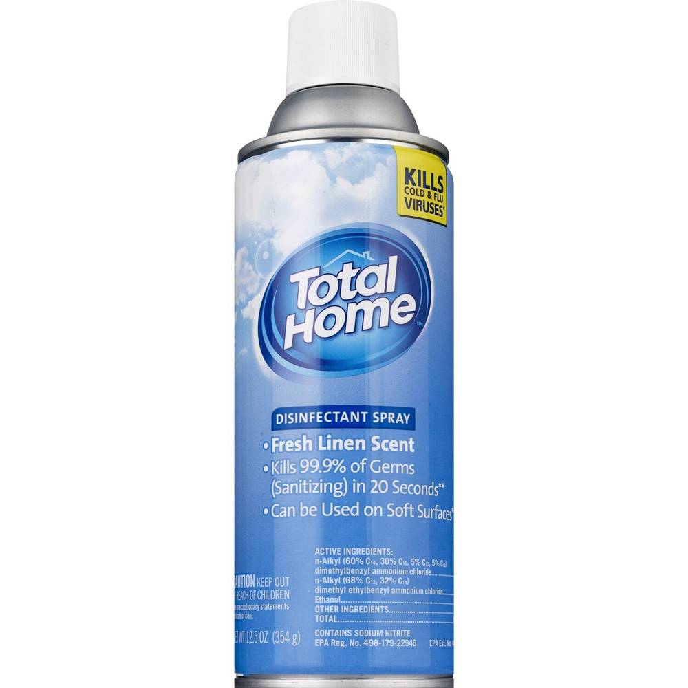 Total Home  Antibacterial Disinfectant Spray, Fresh Linen Scent, 12.5 Oz