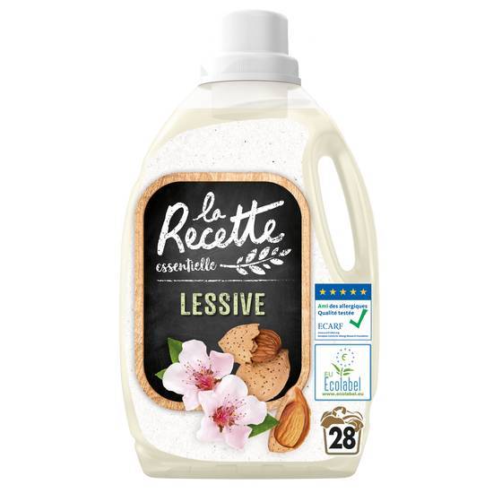 La recette lessive liquide détergent lait d'amande 28 lavages (1.26 lt)