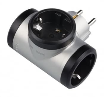 Adaptador para conexiones laterales 3X2P+T Aluminio/Gris Oscuro