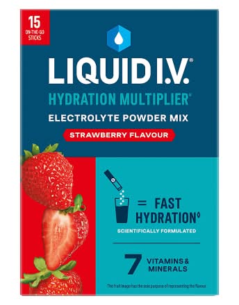 Liquid I.V. Strawberry, Electrolyte Powder Mix Food Supplement Sachets (15 pack)