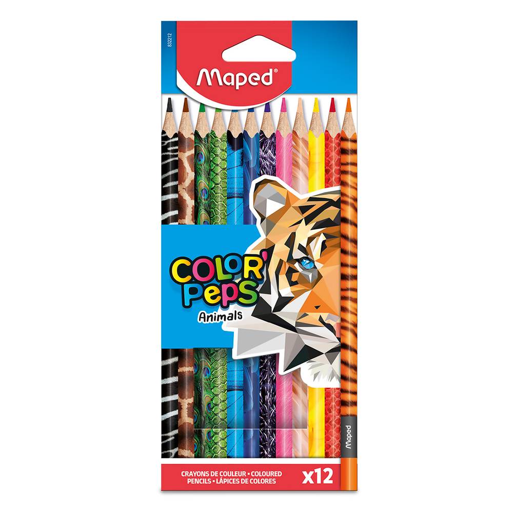 Maped color'peps animals lápices de colores (12 piezas)