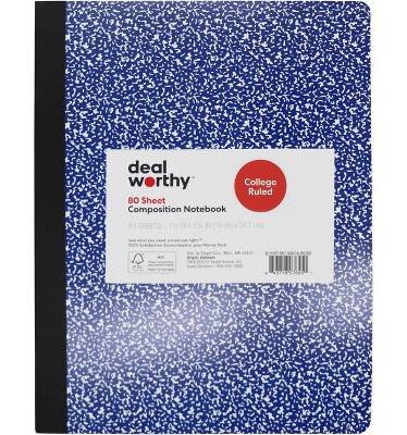 Dealworthy College Ruled Composition Book 80 Sheet, 19x24.7 cm, Blue