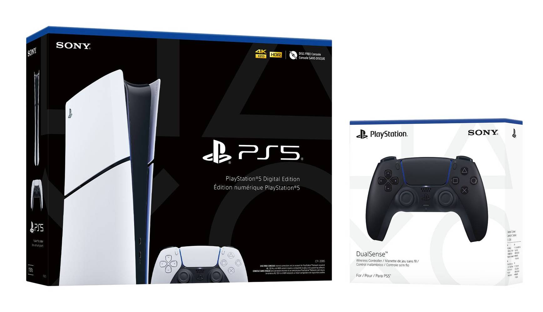 Playstation 5 – Ensemble Console Mince Numérique Avec Manette Noir Minuit Sans Fil Dualsense / Playstation 5 Slim Digital Console Bundle With Midnight Black Dualsense Wireless Controller