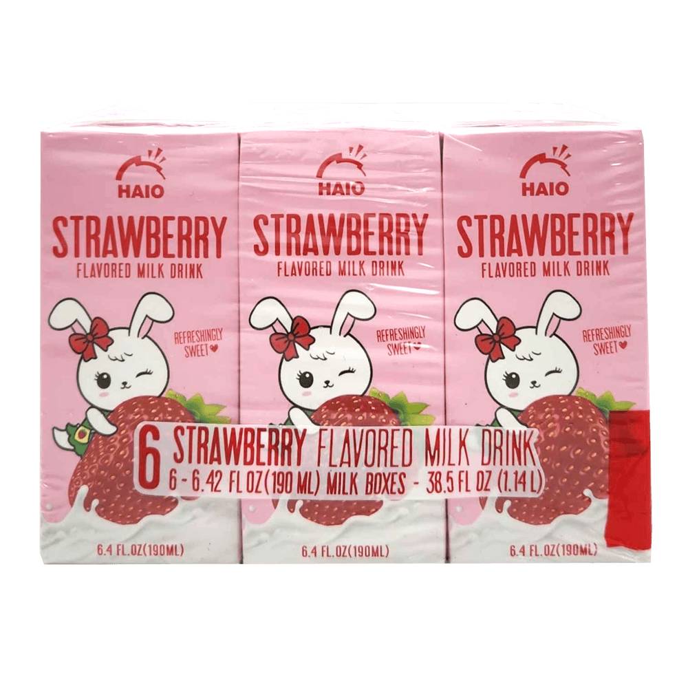 Haio Milk Drink, Strawberry (6 x 6.4 fl oz)