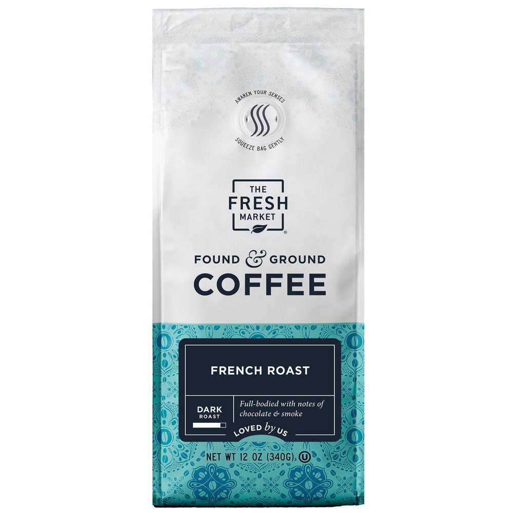 The Fresh Market French Roast Ground Coffee Bag (12 oz)