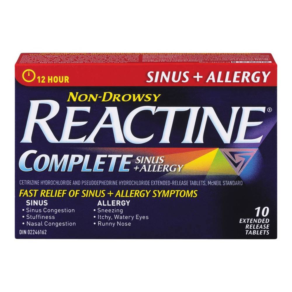 Reactine Allergy & Sinus Tablets (10 g)