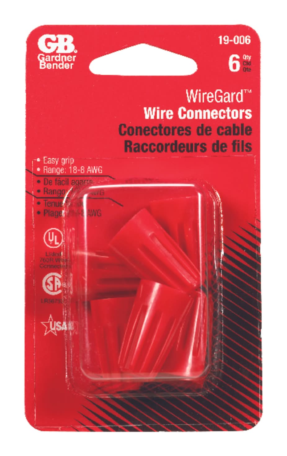 Gardner Bender Winggard 18-10 Ga. Copper Wire Wire Connector Red 6 Pk