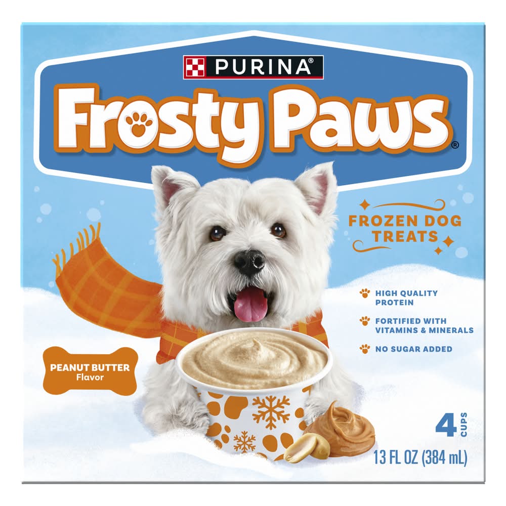 Purina Frosty Paws Frozen Dog Treats, Peanut Butter (13 fl oz, 4 ct)