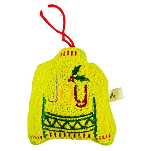 Embroidered 'Joy' Faux Shearling Sweater Christmas Tree Ornament Green - Wondershop™