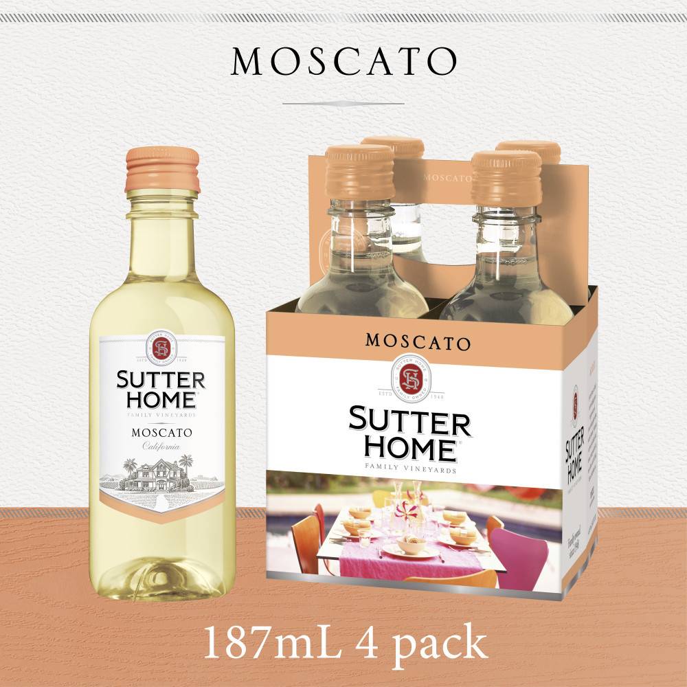 Sutter Home Moscato Wine (4 pack, 187 ml)