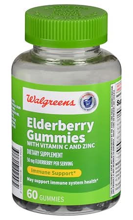 Walgreens Vitamin C and Zinc Gummies 50 Gm, Elderberry (60 ct)