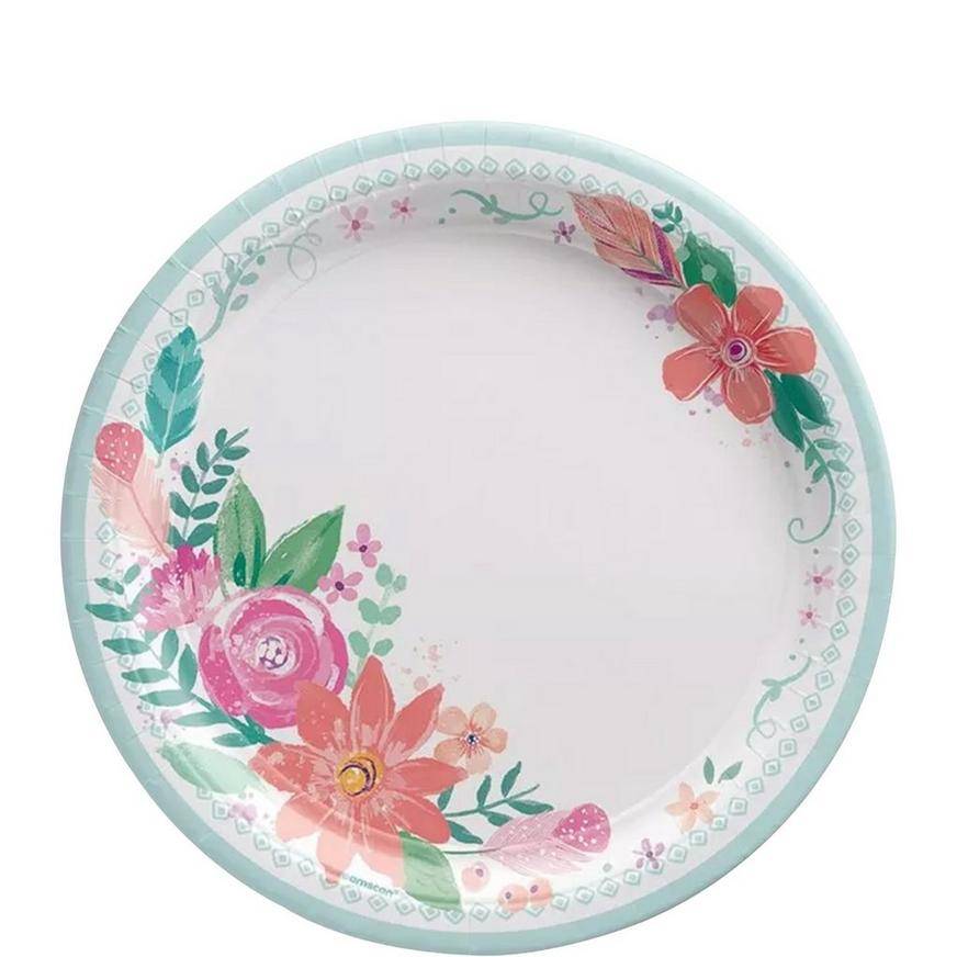 Free Spirit Boho Paper Dessert Plates, 7in, 8ct