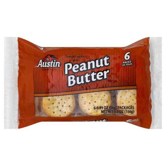 Austin Toasty Crackers With Peanut Butter (6 ct)
