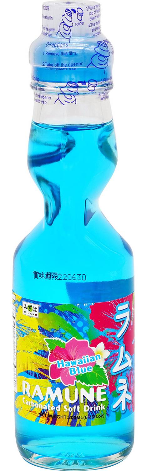 Mizuho Ramune Carbonated Soft Drink, Hawaiian Blue (6.7 fl oz