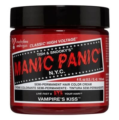 Manic Panic Vampire's Kiss Semi-Permanent Hair Color Cream, Red (4 fl oz)