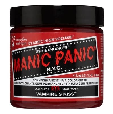Manic Panic Vampire's Kiss Semi-Permanent Hair Color Cream, Red (4 fl oz)
