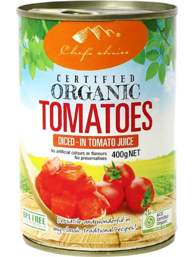 Chef's Choice Organic Diced Tomatoes (400g)