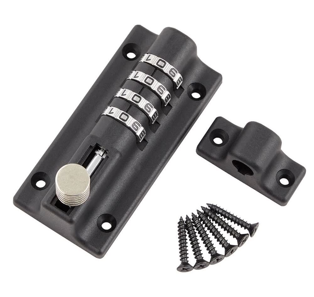 Everbilt 4 In. Black Combination Lock Barrel Bolt