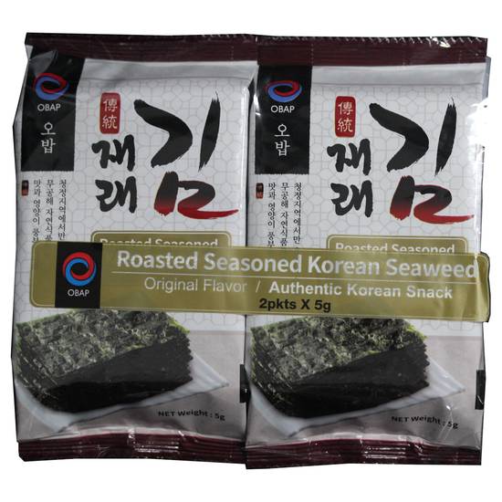 Obap Roasted Seasoned Seaweed 2 pack 10g