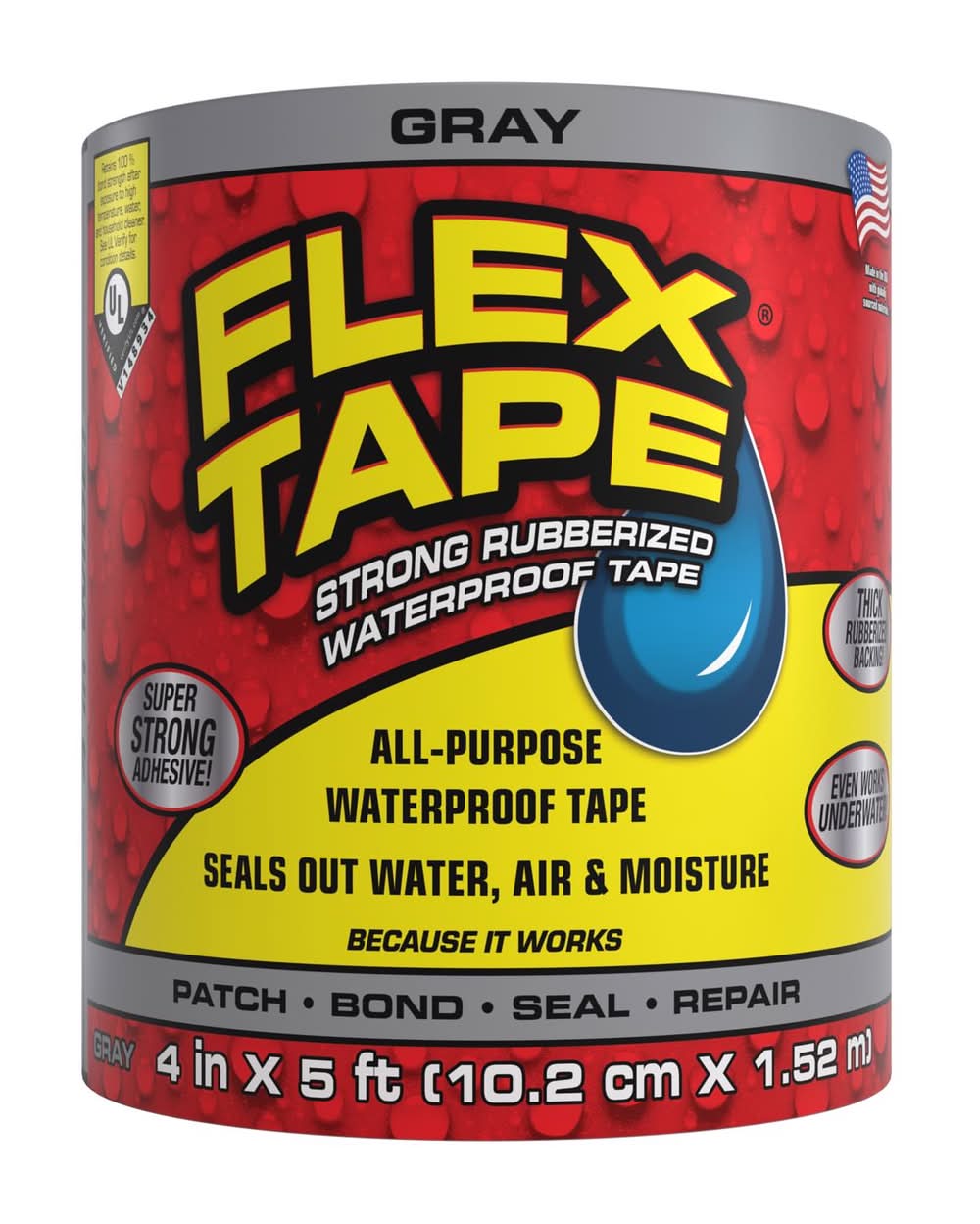 Flex Seal Family Of Products Flex Tape 4 In. W X 5 Ft. L Gray Waterproof Repair Tape