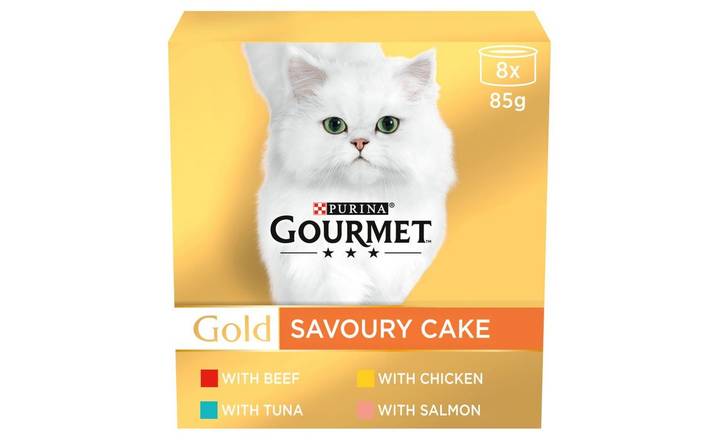 Gourmet Gold Savoury Cake Meat and Fish 8 x 85g (400809)