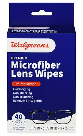 Walgreens Premium Pre-Moistened Lens Wipes