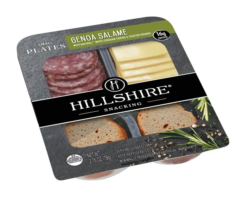 Hillshire Small Plates Genoa Salami Deli Lunch Meat and White Cheddar Cheese