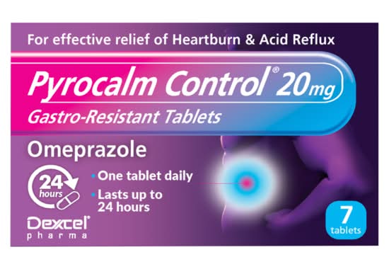 Dexcel Pharma Pyrocalm Control 20mg Gastro Resistant Tablets (7 pack)