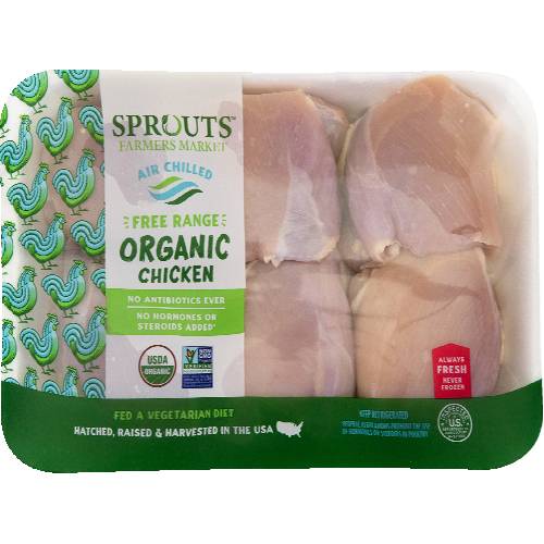 Sprouts Organic Fresh Boneless Skinless Chicken Thigh (Avg. 1.14lb)