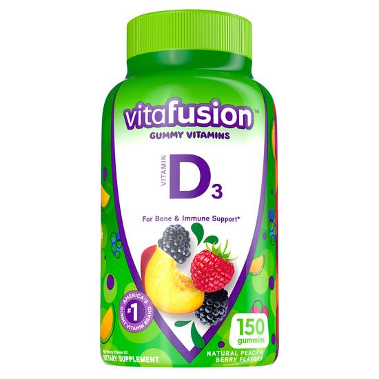 Vitafusion Natural Peach & Berry Flavors Vitamin D3 Gummies (150 ct)