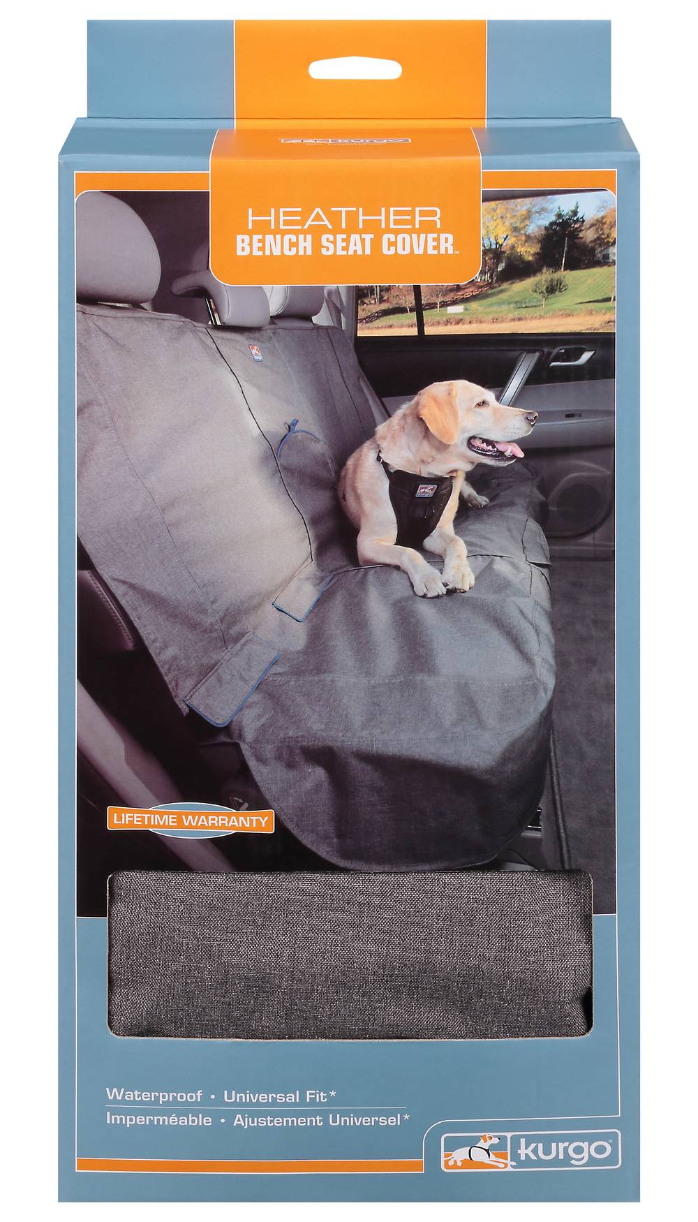 Kurgo Heather Bench Dog Car Seat Cover, 45'' L X 55'' W