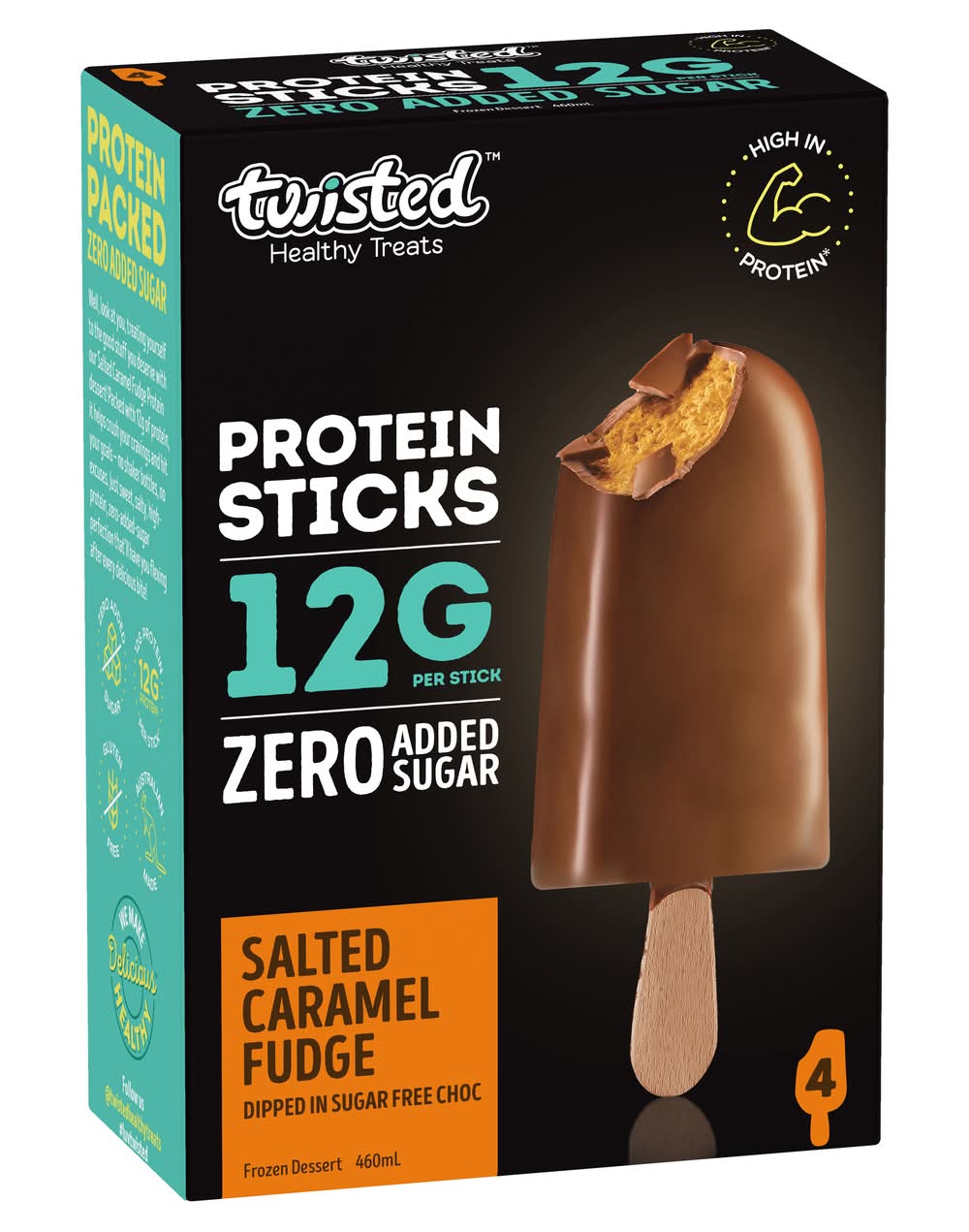 Twisted Healthy Treats Zero Sugar Added Protein Sticks Ice Cream Bars ...