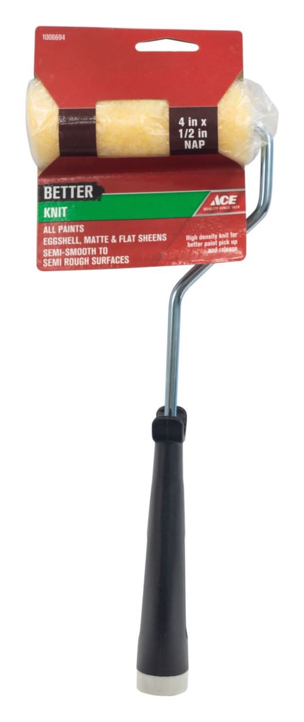 Ace Better Knit 4 In. W X 1/2 In. Mini Paint Roller With Frame 1 Pk