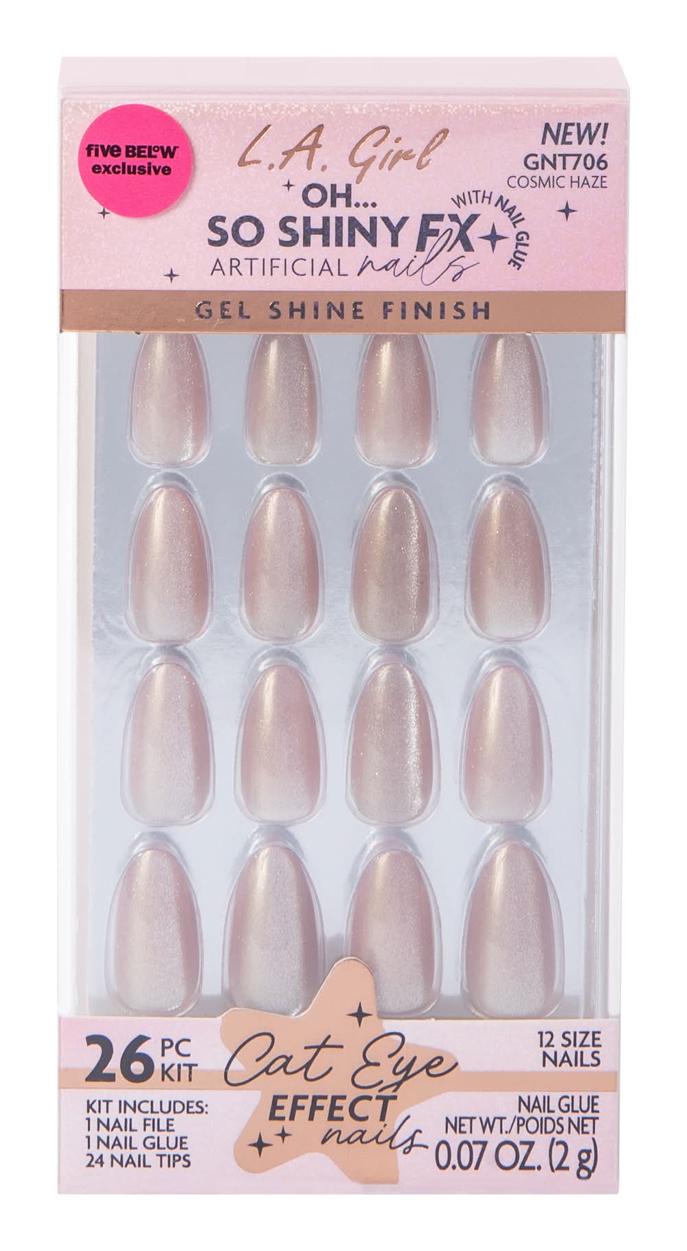 L.A. Girl Oh… So Shiny Fx Cosmic Haze Cat Eye Effect Nails Kit 26-Pcs Cosmic Haze