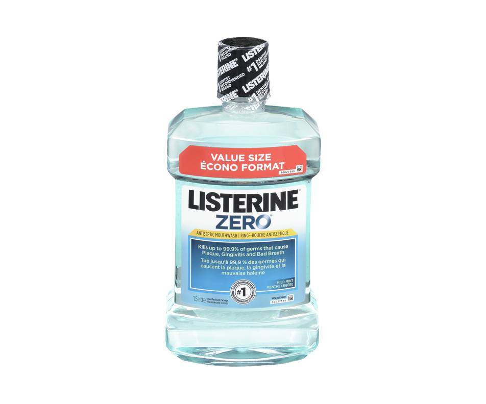 Listerine rince-bouche à la menthe douce antiseptique zero (1,5°l) - zero antiseptic mild mint mouthwash (1.5 l)