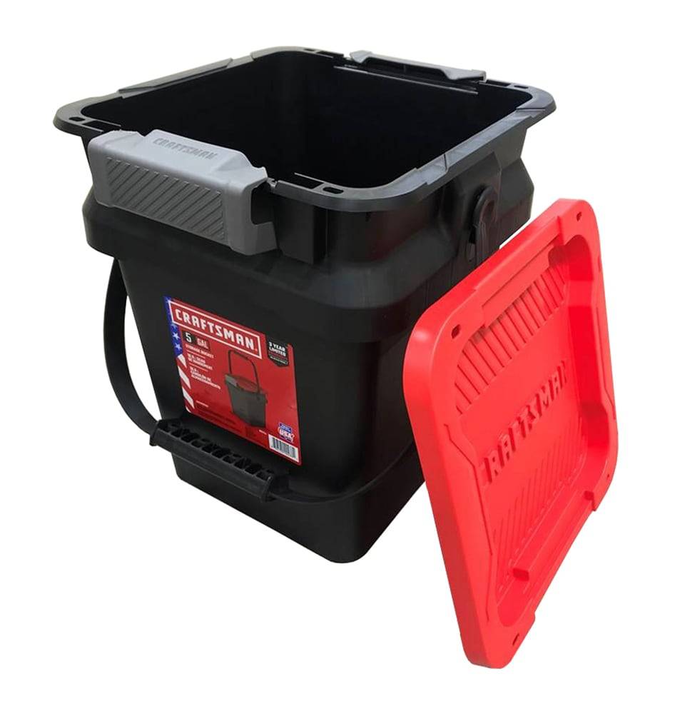 CRAFTSMAN Medium 5.0 -Gallons ( 20.0 -Quarts ) Black Heavy Duty Stackable Tote with Latching Lid | CMXXPBP5GP