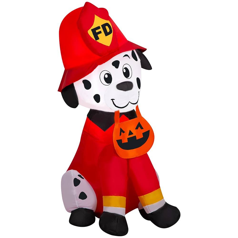 Haunted Living 3.5-ft LED Firefighter Dalmation Dog Inflatable  | 552695