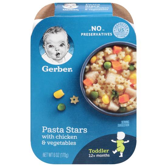 Gerber Pasta Stars With Chicken and Vegetables Toddler Baby Food