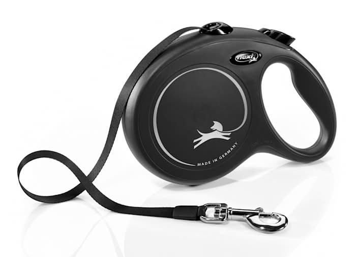 Flexi Classic Tape Retractable Dog Leash, Large, Black, 26'