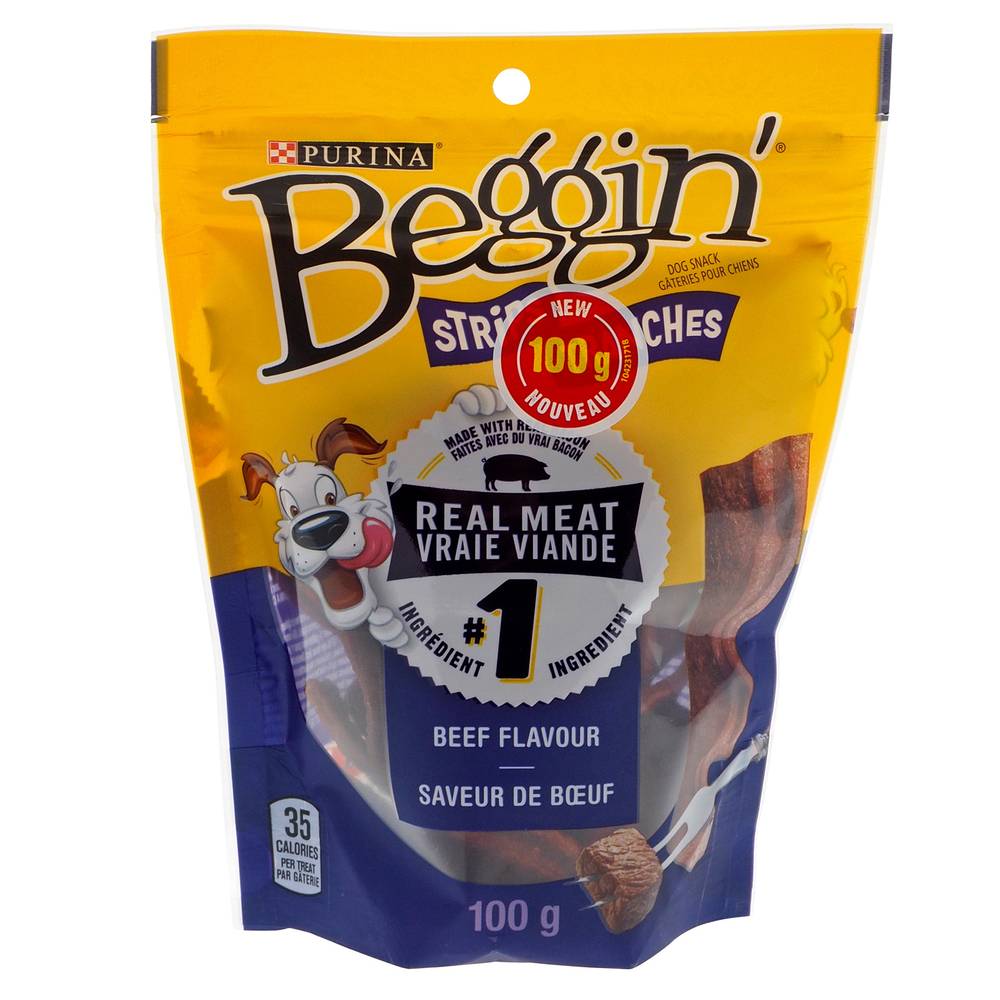 Purina Beggin' Bacon Beef Dog Treats Strips (beef)