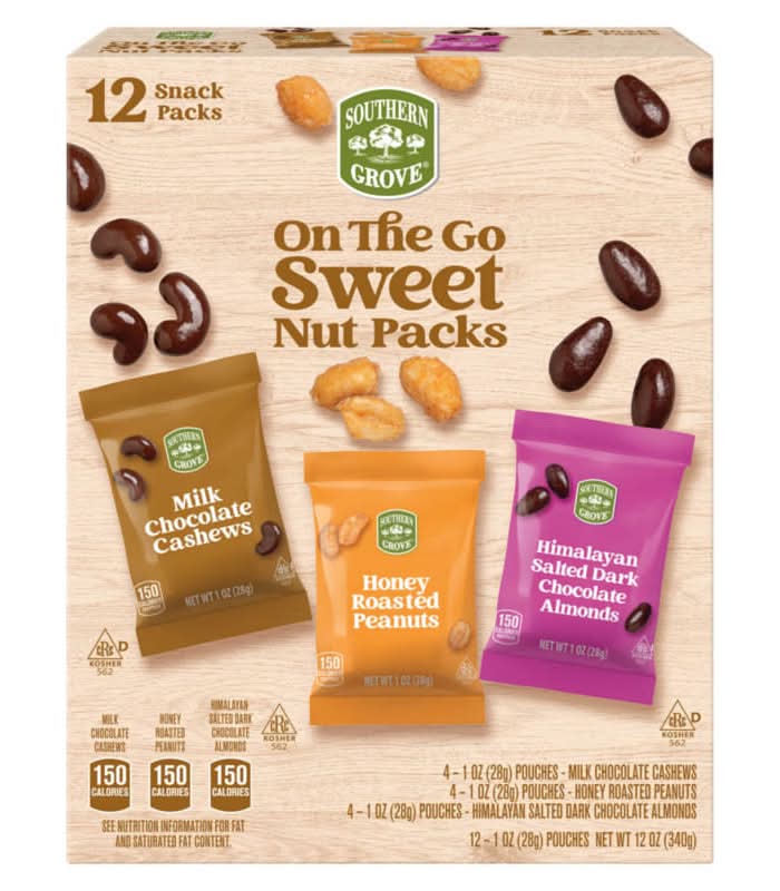Southern Grove On the Go Sweet Nuts Snacks Variety pack (12 x 1 oz)
