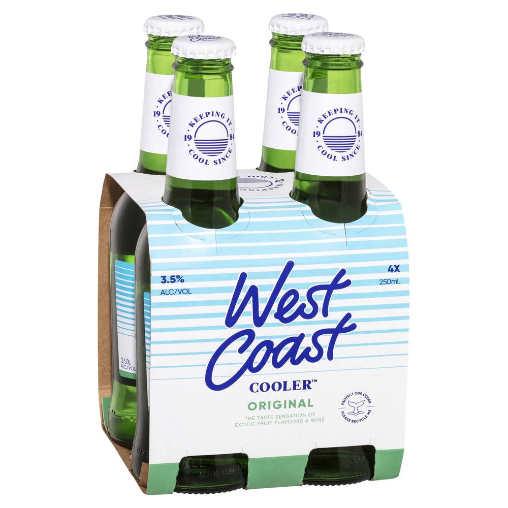 West Coast Cooler Bottles 250mL X 4 pack