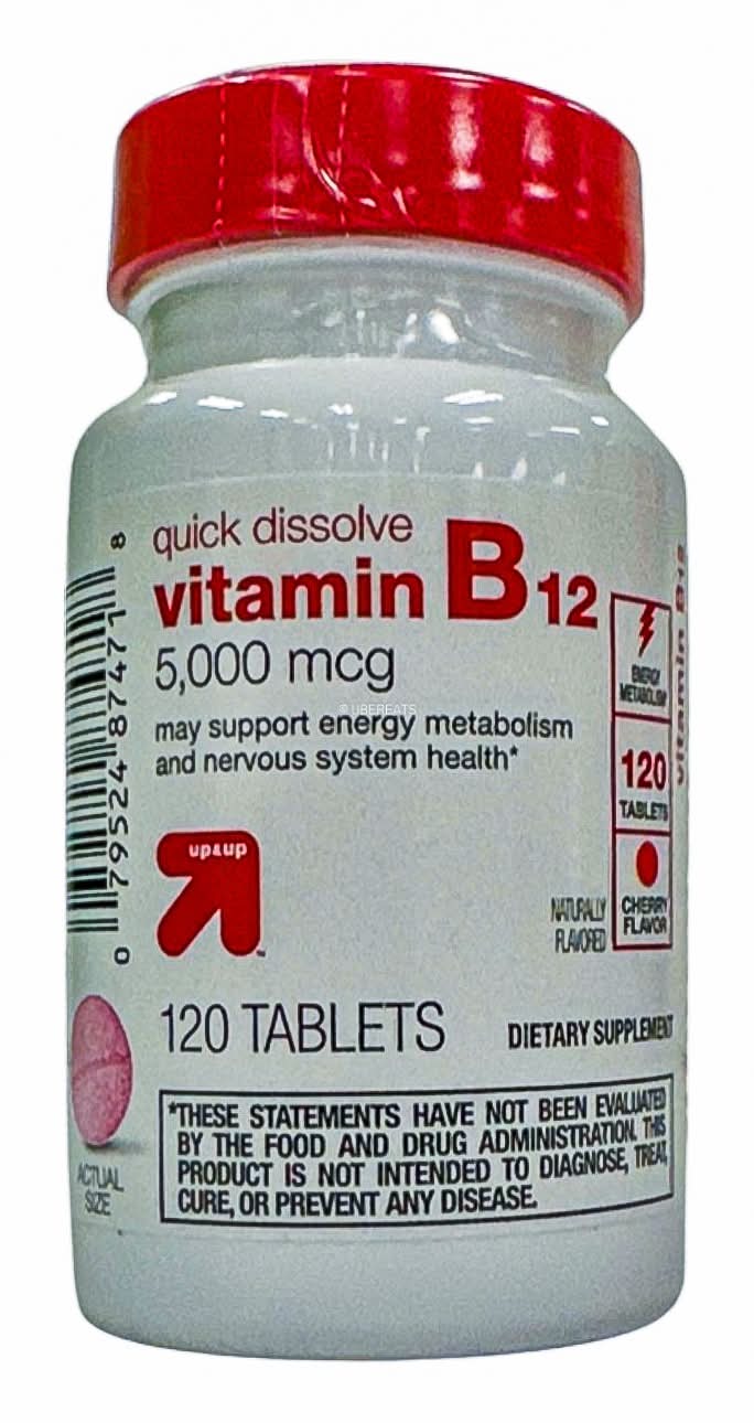 up&up 5000 Mg Vitamin B12 Quick Dissolve Tablets, Cherry (120 ct)