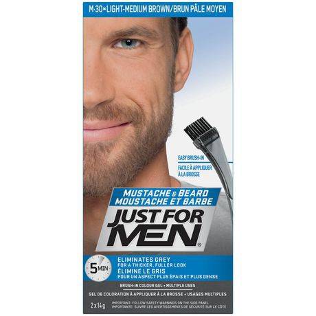 Just For Men Mustache and Beard Light-Medium Brown Haircolour M-30 (1 set)