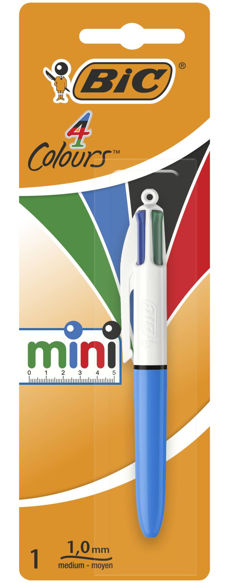 BiC - Stylo-bille mini rétractable 4 colours pointe moyenne 1mm