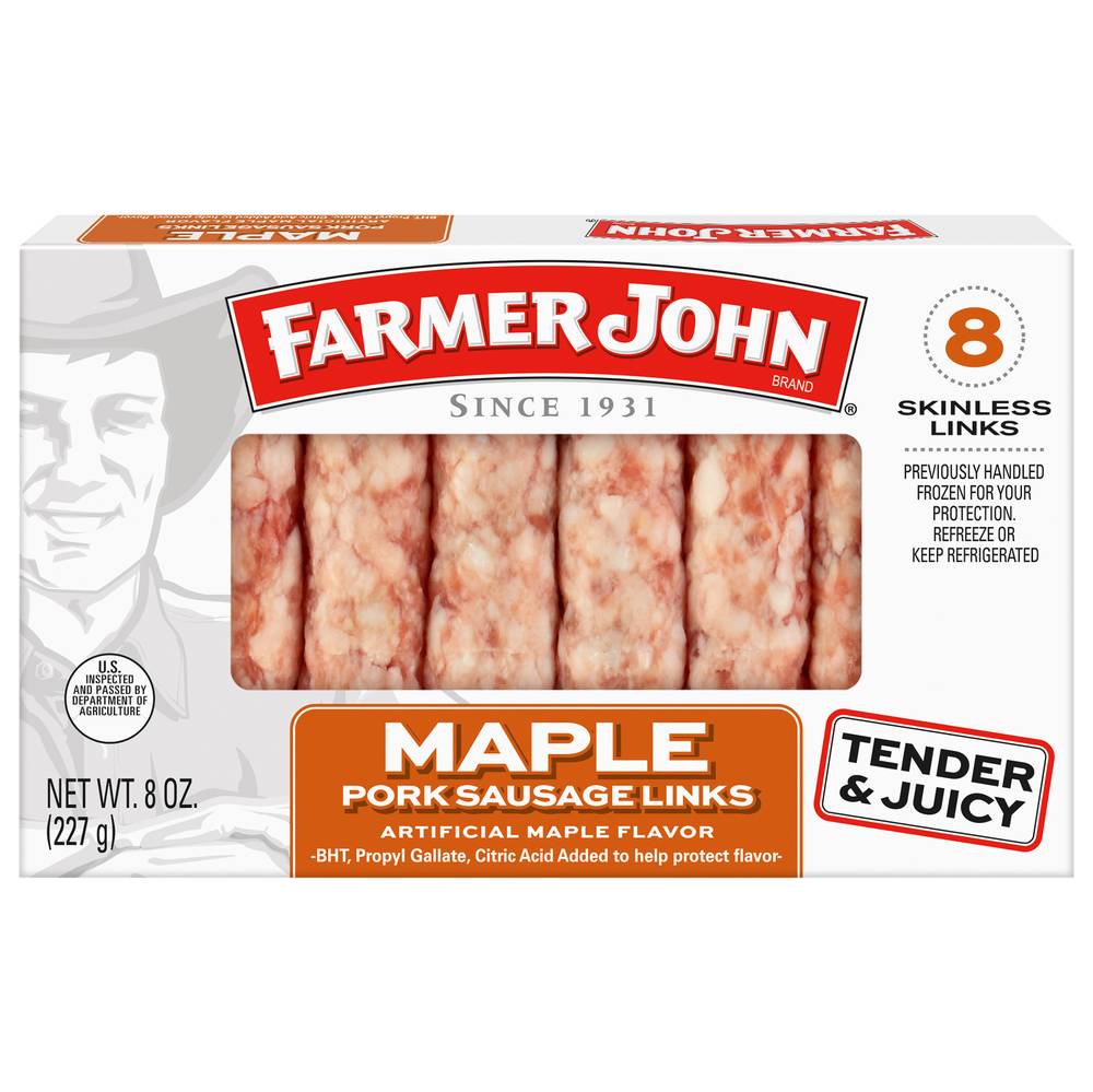 Farmer John Pork Sausage Breakfast Links, Maple (8 oz, 8 ct)